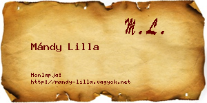 Mándy Lilla névjegykártya